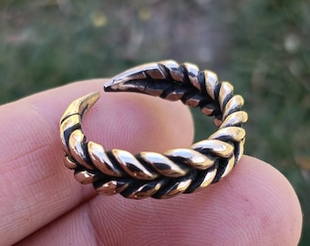 Solid Bronze Finger Ring from Medieval Poland. Slavic Jewelry. Historical Reenactment.