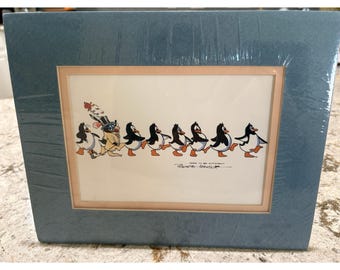 Robert Marble „ODWAŻ SIĘ BYĆ INNY” Mała litografia w oprawie Penguins 10 x 8 cali