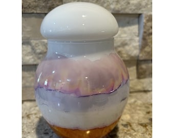 Echte italienische Kunst Glasvase Ginger Jar Pastelle Multi Color Ripple Muster 6 ”