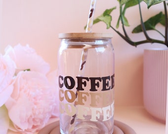 16oz ans 20oz Coffee Can Glass |Retro Coffee Can Glass |Aesthetic Coffee Glass| Iced Coffee Glass |