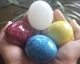 Onyx Eggs | Vintage Banded Onyx | Colorful Onyx | Colorful Eggs | Easter Eggs | Blue Eggs | Red Eggs | Yellow Eggs | White Eggs | Mini Eggs
