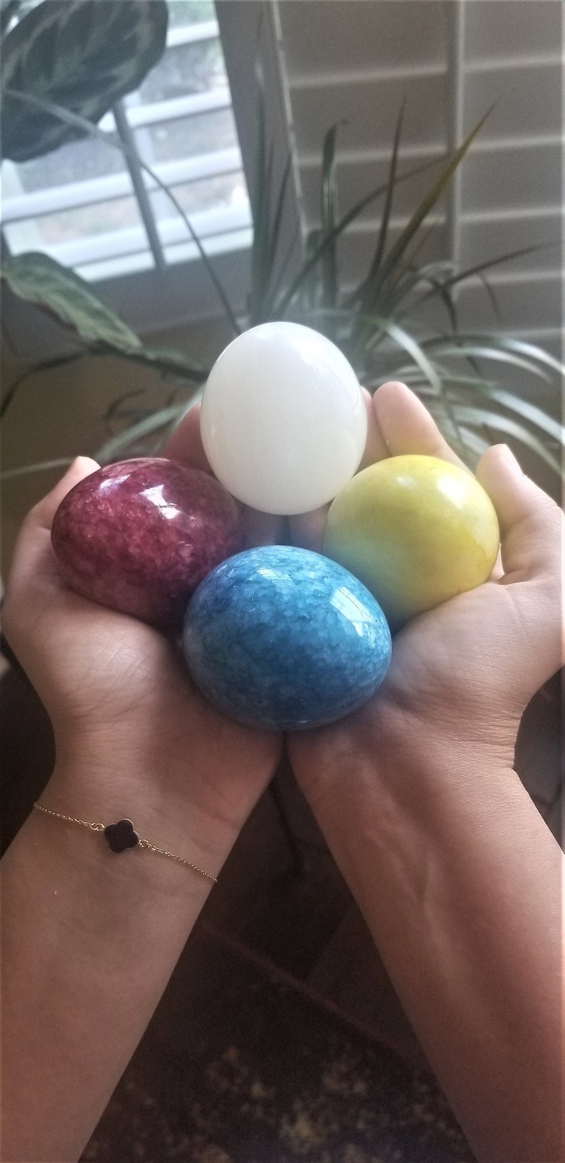 Onyx Eggs Vintage Banded Onyx Colorful Onyx Colorful Eggs Easter Eggs Blue Eggs Red Eggs Yellow Eggs White Eggs Mini Eggs image 1