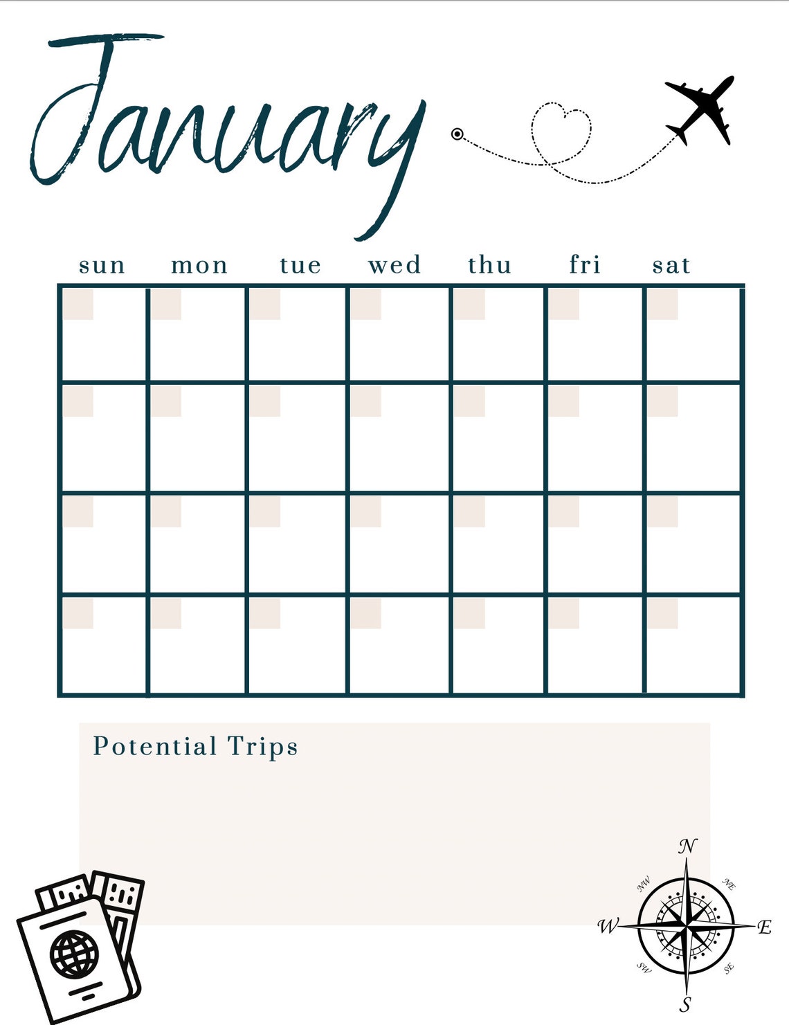 Travel Planner Printable Editable PDF Trip Planner Pages Etsy