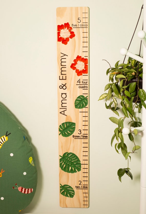 3d Monstera Hibiscus Wooden Chart English Spanish Vietnamese Etsy