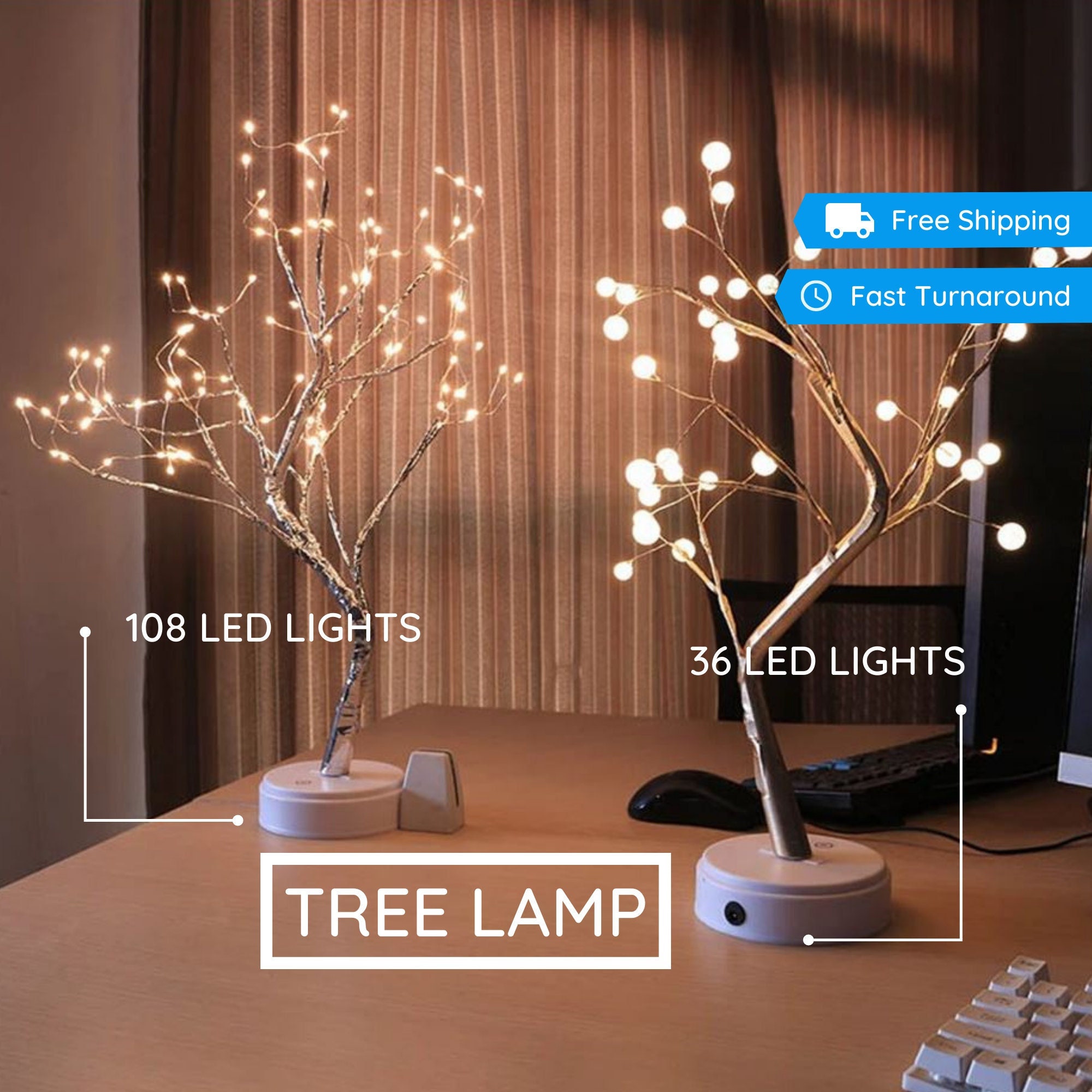 Cherry Blossom Tree Light, 35LED Lighted Tabletop Artificial Flower Bonsai  Tree Lamp USB Powered for Home Decor Room Office Party Wedding Christmas  Decorations 
