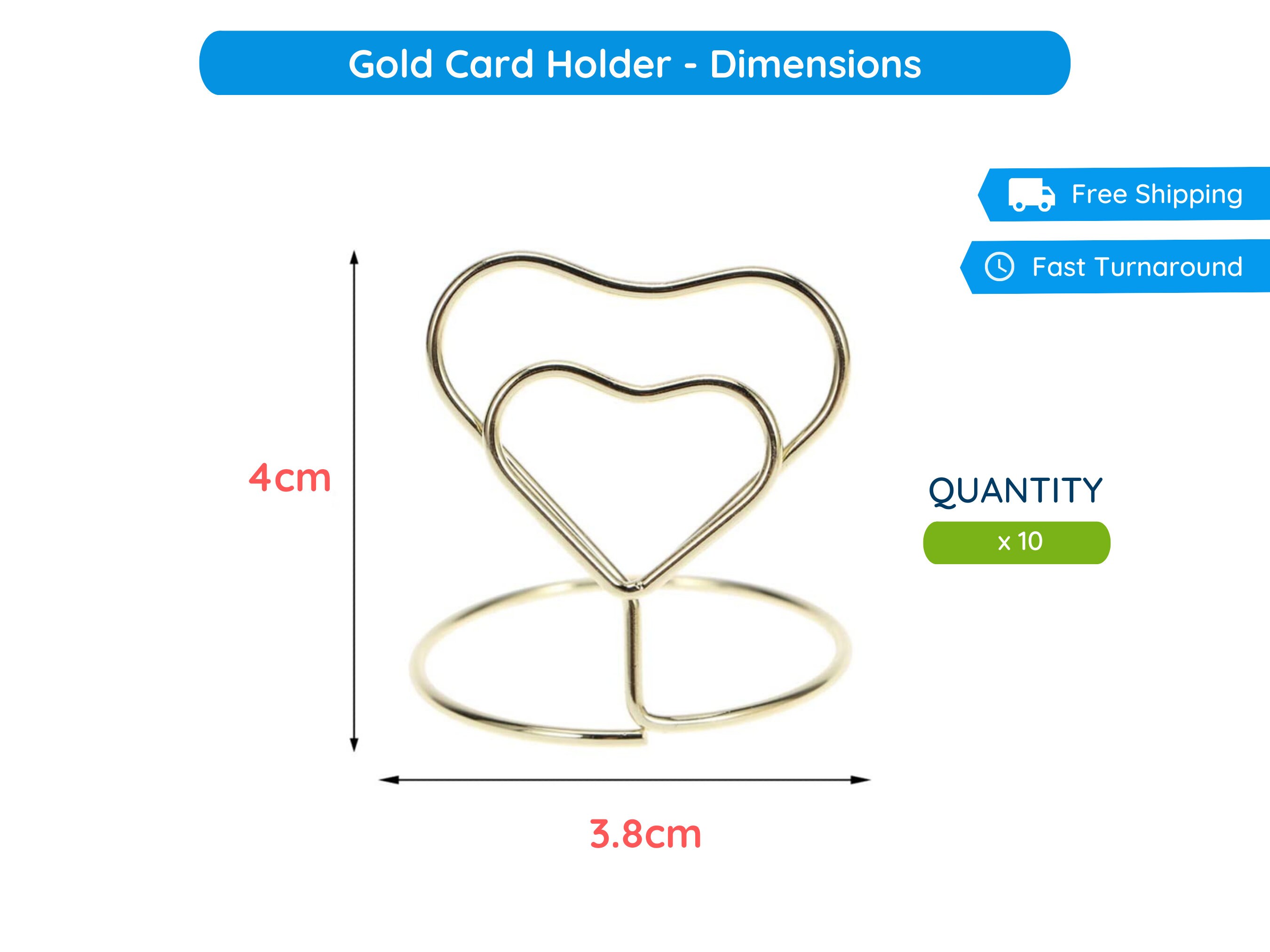 Gold Heart Shape Place Card Holdersplace Memo Holderwire Etsy