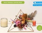 6pc Gold Tetrahedron Nesting Triangle Table Centre Piece Geo Decor Geometric Wedding Office Desk, Coffee Table, Mobile, Geometric Ornament