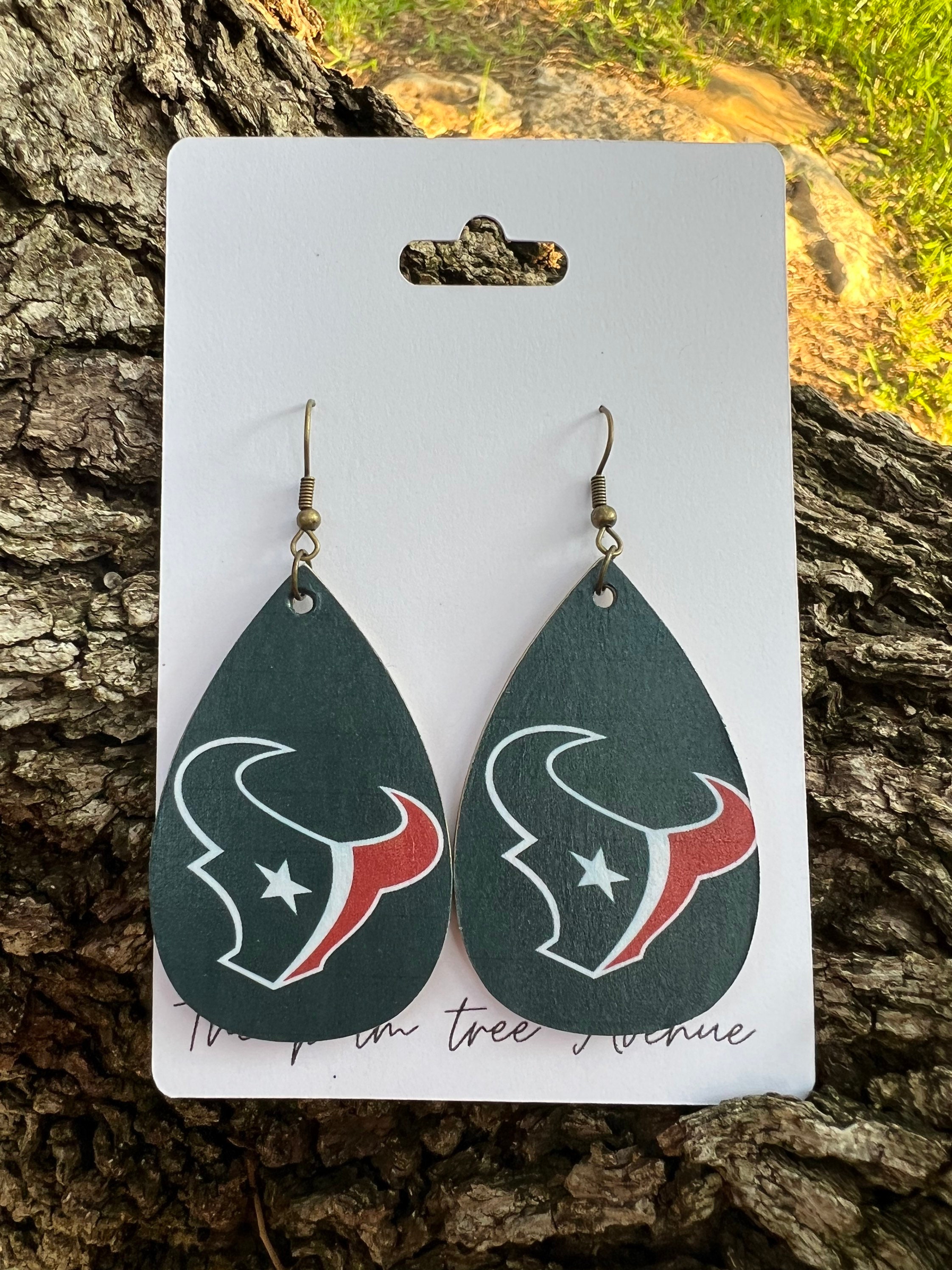 NFL Teams Teardrop Wood Earrings Football Earrings NFL Etsy