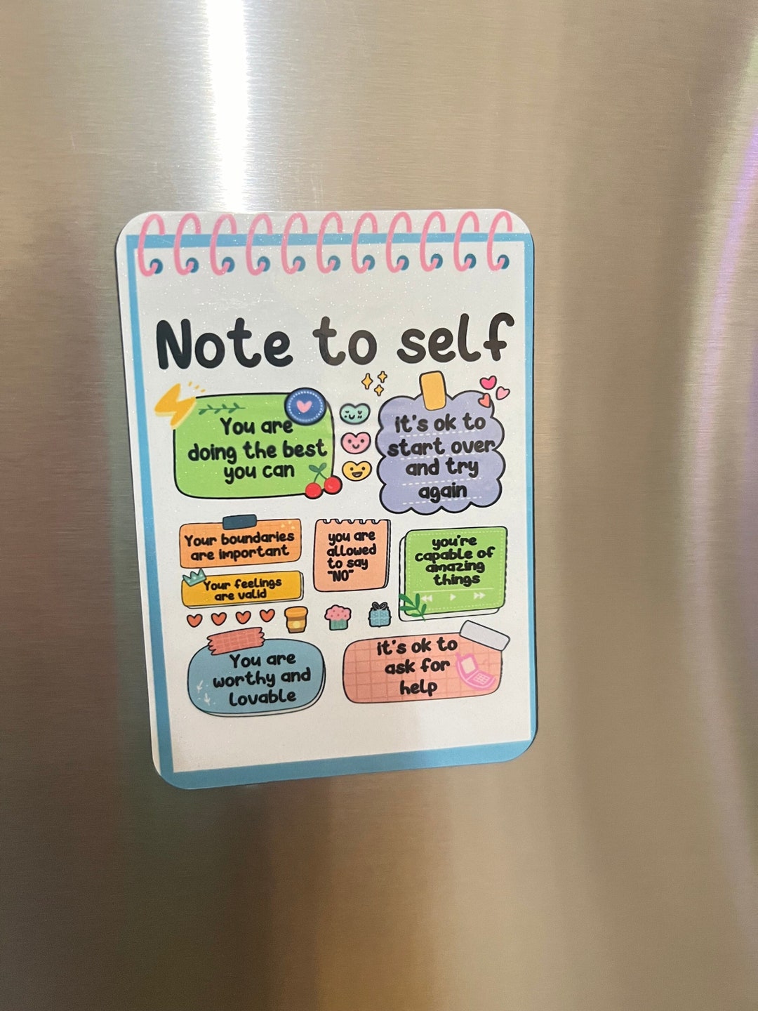 Note to Self Motivational Magnet Message, Motivational Message for ...