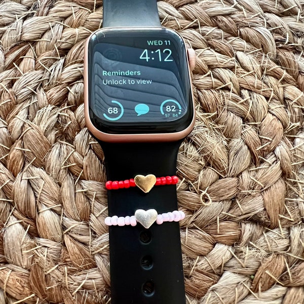 Heart Apple watch charms | Apple watch accessories | Apple watch band rings | Apple watch band jewelry | watch accessories | gifts