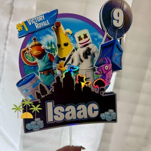 3D Gamer Cake Topper, Video Game Birthday Decor, Custom Name & Age, Player Party Topper, Personalized Cake Decoration