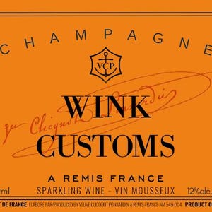 Custom Champagne Label - DIGITAL Printable Orange Personalized Veuve Clicquot Label, Birthday Party, Bachelorette Favor, Wedding Gift