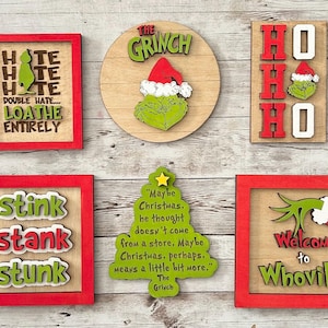 Grinch Tiered Tray Set (DIY)
