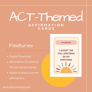 Acceptance Commitment Training (ACT) - Affirmatiekaarten met thema