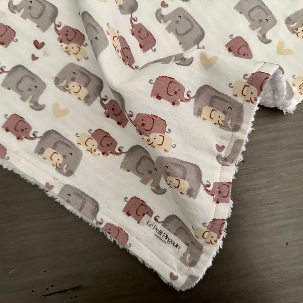 Baby Elephants Absorbent Cotton Chenille Burp Cloth - Individual