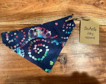 Paws & Bones on Tie Dye Reversible Slide-On Stay-On Collar Bandana Slide On Bandana Paws & Bones on Tie Dye Reversible Slide-On Stay-On Collar Bandana Slide On Bandana