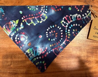 Paws & Bones on Tie Dye Reversible Slide-On Stay-On Collar Bandana Slide On Bandana Paws & Bones on Tie Dye Reversible Slide-On Stay-On Collar Bandana Slide On Bandana
