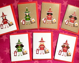 Little Christmas Witch - A6 Christmas Cards With Envelope
