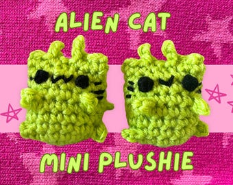 Alien Cat Mini Crochet Plushie