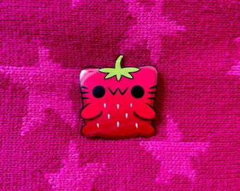 Strawberry Cat Waterproof Vinyl Sticker