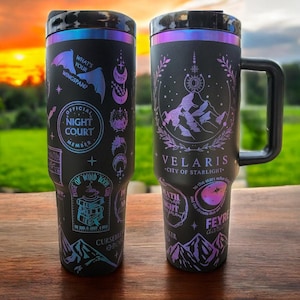 40 oz ACOTAR Tumbler, Velaris merch,City of Starlight gift-Laser engraved insulated stainless steel hot and cold smut book mug, Night court