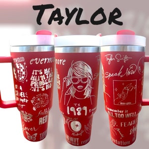 Taylor Swift Stanley Tumbler 40Oz Eras Tour Concert 2023 Stainless Steel  Cups Swifties Collection Album Cover Tumblers Taylors Version Travel Mug  With Handle NEW - Laughinks