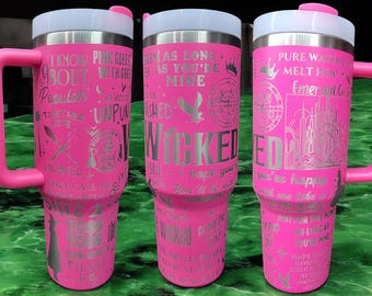 40 oz Changed for Good Wicked Witches Tumbler with Handle, Witches, gift-Laser engraved insulated stainless steel (hot and cold) mug