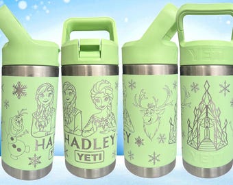 Froze Sisters Theme Kids 12 oz Yeti Jr Engraved Tumbler Personalized