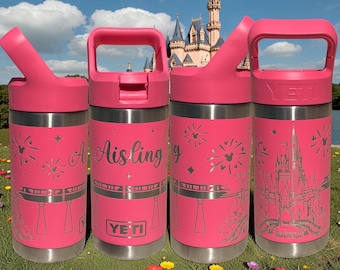 Castle and Monorail Theme Kids 12 oz Yeti Jr Engraved Tumbler Personalized
