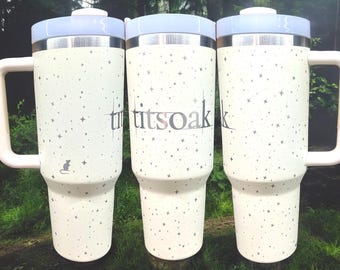 40 oz TITSOAK Tumbler, Vampire and Werewolf inspired-Laser engraved insulated stainless steel hot and cold mug