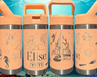 Mermaid Theme Kids 12 oz Yeti Jr Engraved Tumbler Personalized