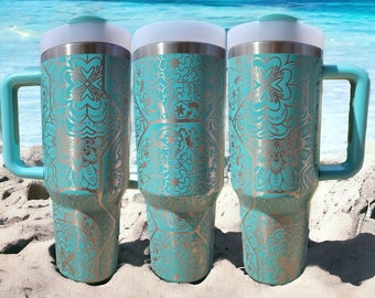 Hidden Swear Word Tumbler - 40 oz - Cuss Word Mandala Tumbler - Laser Engraved humor funny gift