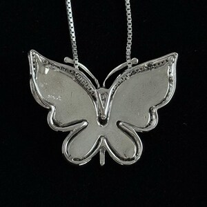 Sterling Silver Diamond Accent Butterfly Pendant 925 Italian Box Chain 18" image 6