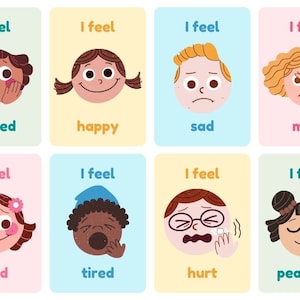 Emotion Flashcards, Feelings Flash Cards, Montessori Materials, Homeschool Printables, Emotions Chart, School, Classroom, Preschool