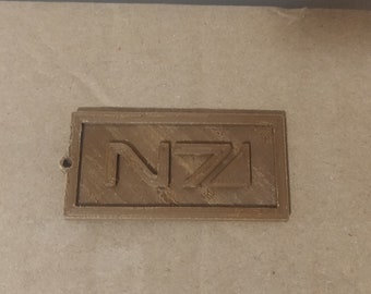 Mass Effect - N7 Keyring/Pendant wooden effect