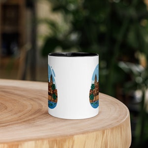 Cambodian Microwave Safe Mug with Color Inside | Angkor Wat Cup | Holiday Gift | Christmas Present