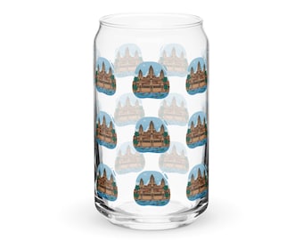 Cambodian Glass | Angkor Wat Can-shaped Cup | Drinkware | Christmas Present | Holiday Gift
