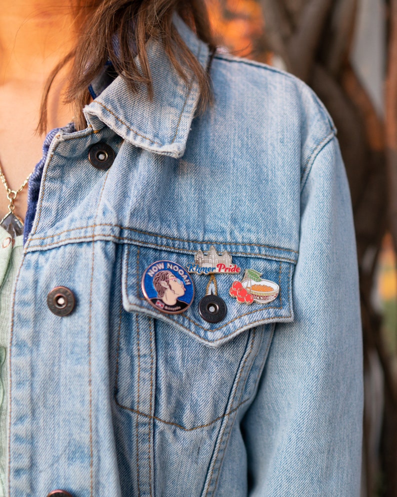 Gold Angkor Wat Pin khmer Flag Colors Etsy