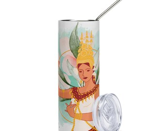 Cambodjaanse Apsara RVS beker | Danser Beker | Valentijnscadeau | Moederdagcadeau