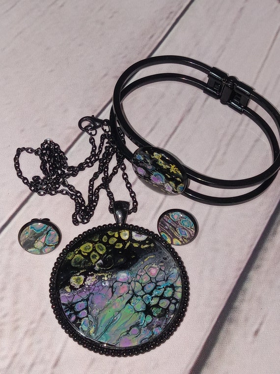 【BLACKPURPLE】Asothone Lock Key Ring Necklace SET Amazon.com: SONGCHANGJEWELRY Lock Bracelet and Key Necklace