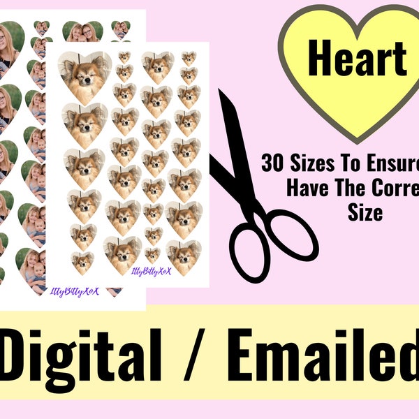 Digital Love Heart Locket Photo Print | Mini Heart Photo | Locket Photo Printing |  Locket Pictures | Heart Photo Locket
