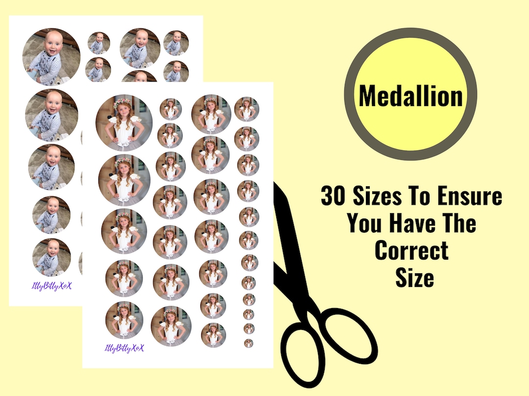 Printed Round Medallion Locket Photo Print Small Locket Photos Photo