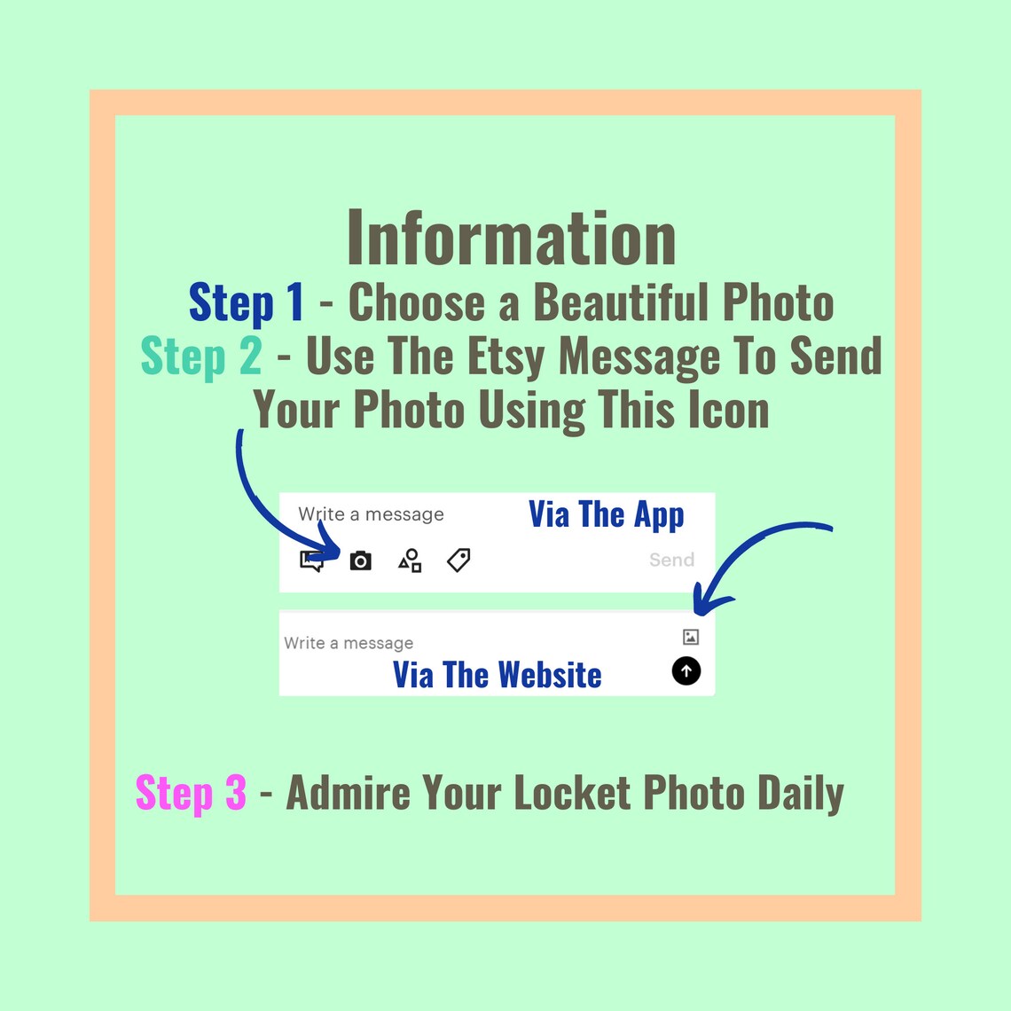 Printed Locket Sized Photo Locket Photo Printing Locket Etsy