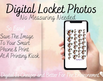 Digital Locket Photo Print | Heart Medallion Oval Locket Photo For Locket | Locket Photo Printing | Locket Pictures