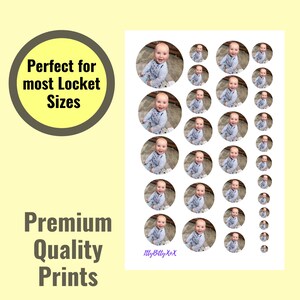 Printed Round Medallion Locket Photo Print Small Locket Photos Photo ...