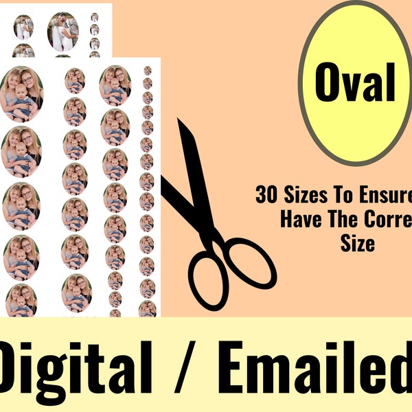 Digital Oval Locket Photo Print | Mini Oval Photo | Locket Photo Printing |  Locket Pictures | Oval Photo Locket
