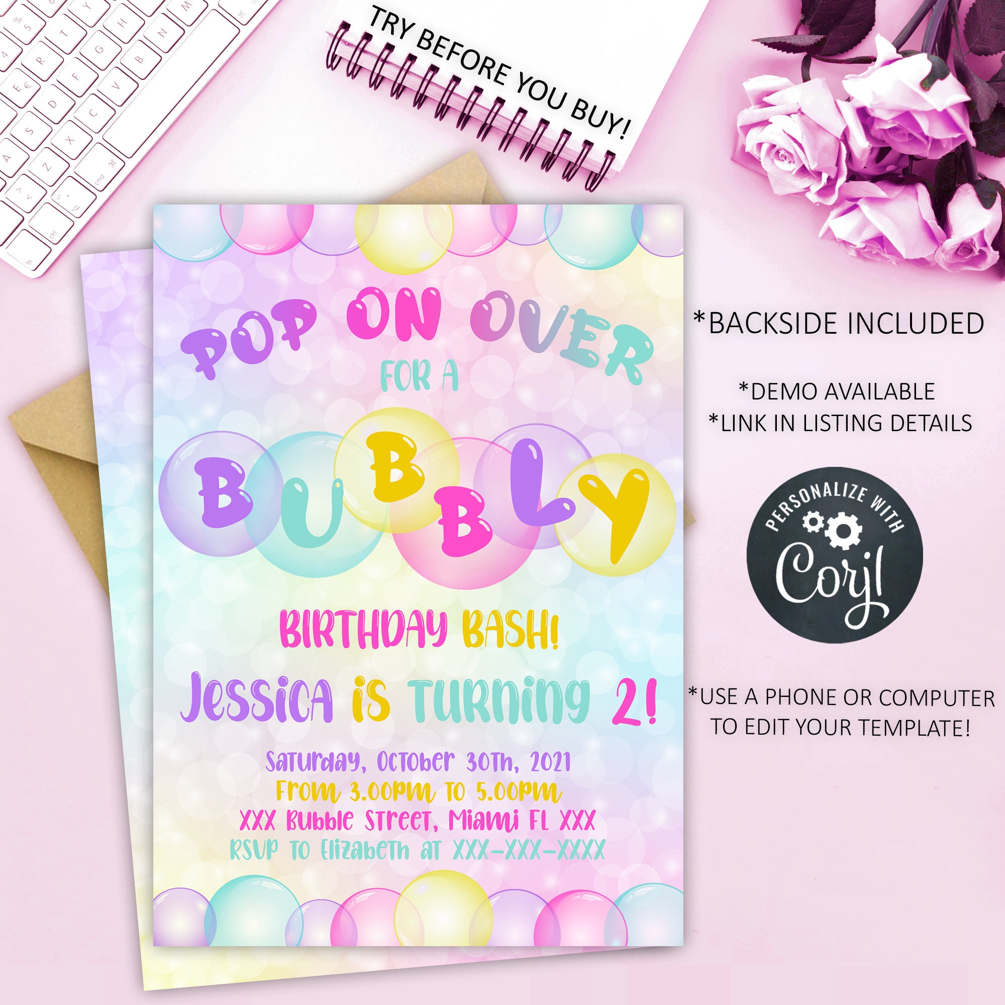 Bubble Birthday Etsy