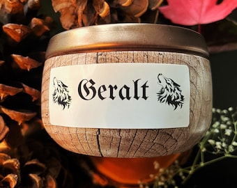Geralt candle -Sage, Cedar, Campfire &Leather -