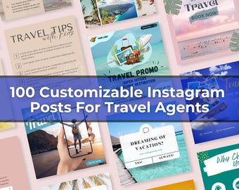 Travel Agent Instagram Post Templates | Travel Agent Social Media Templates | Canva Travel Agent Templates | Travel Agent | Canva Template
