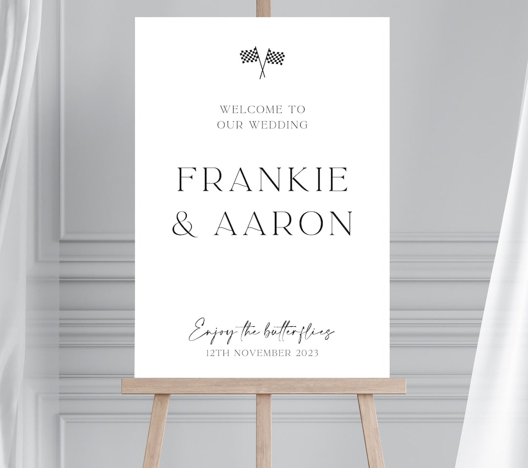 F1 RACETRACK THEMED Wedding Welcome Sign, Grand Prix Wedding Welcome ...